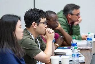 Geophysicists at a training course